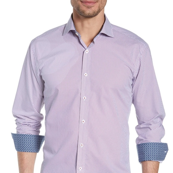 NEW Bugatchi Shaped Fit Sport Shirt (Fitted) - Picture 1 of 8